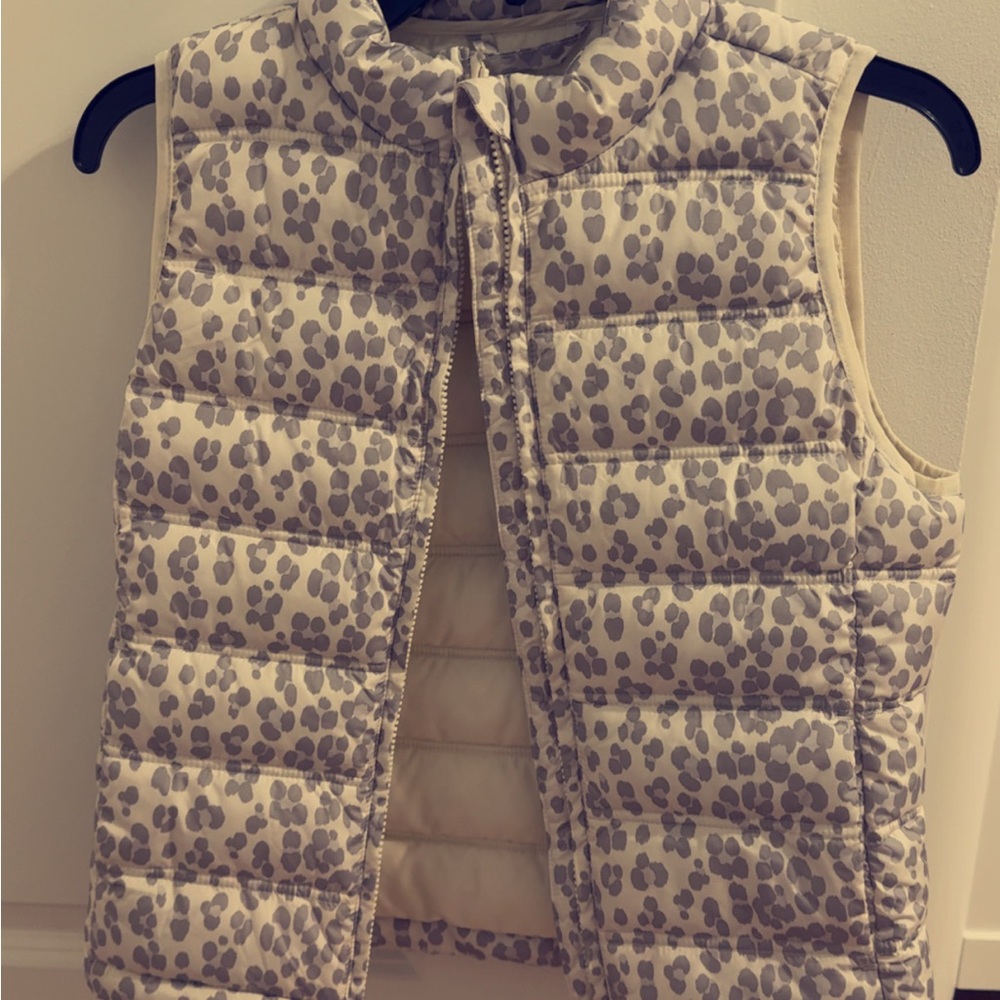 GAP Kids Cream and Gray Puffer Vest